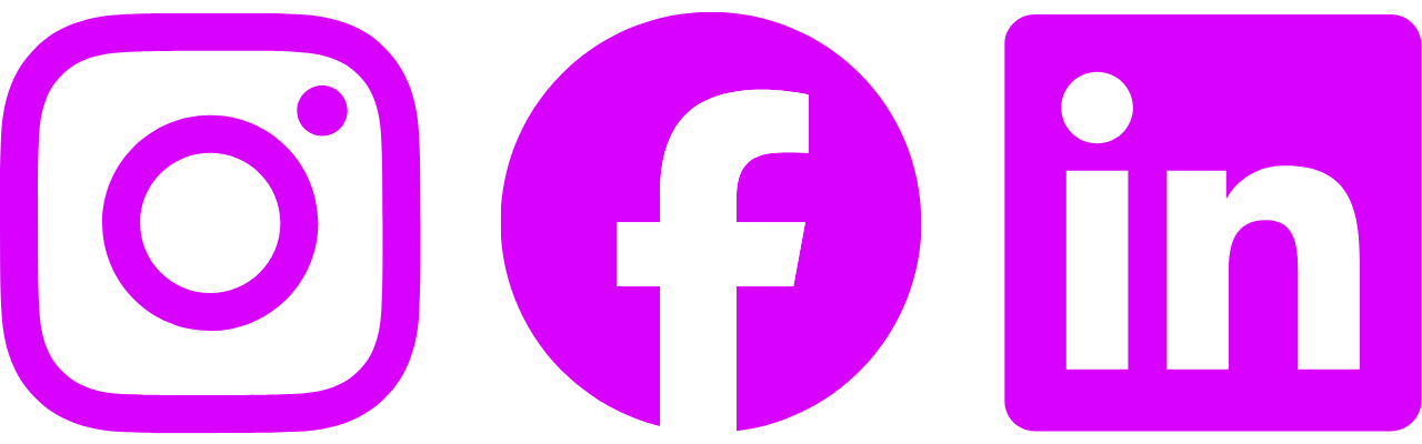 Logos von Instagram, Facebook und LinkedIn